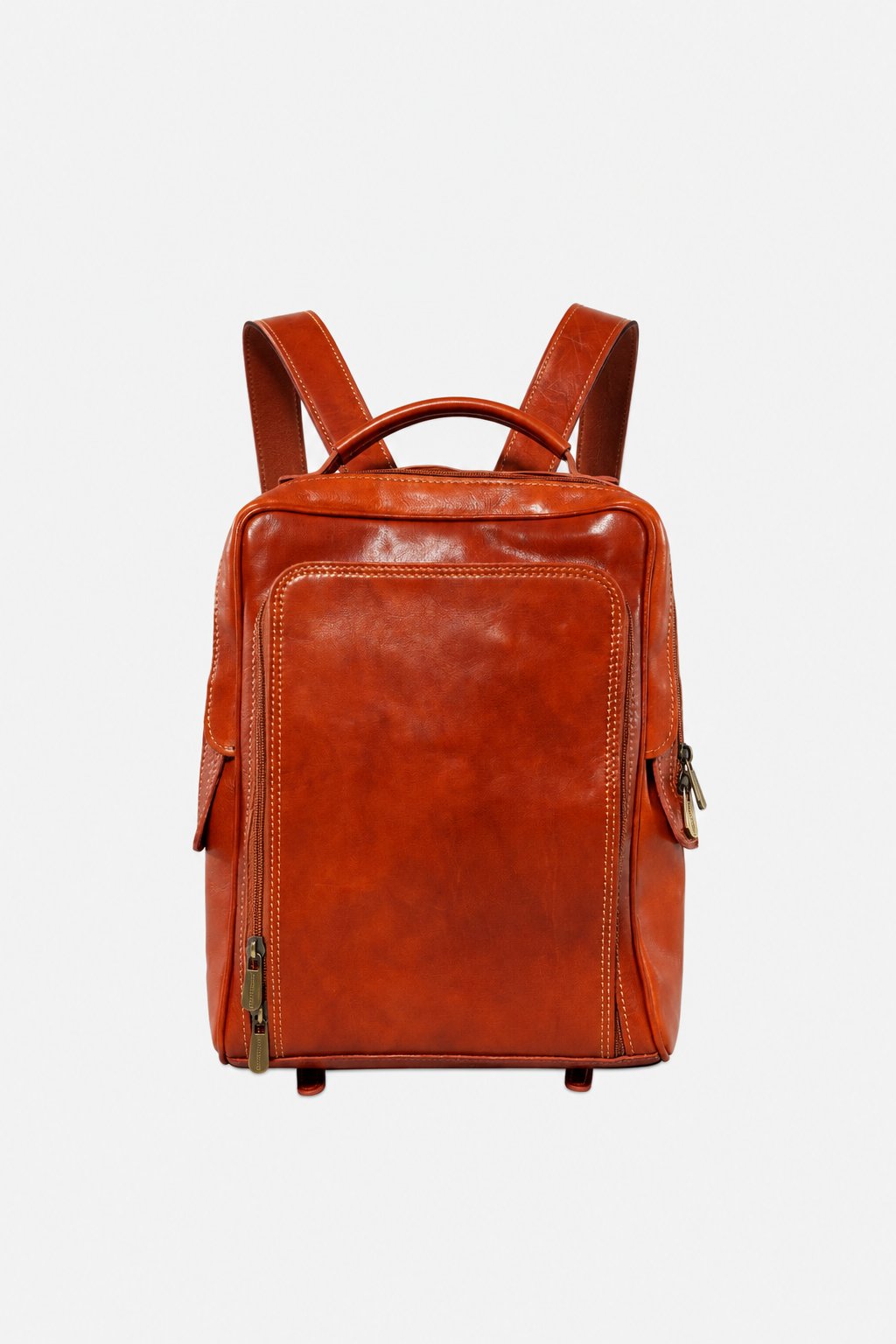 Maria Elena Women's Backpack in Genuine Cognac Leather with Laptop Compartment