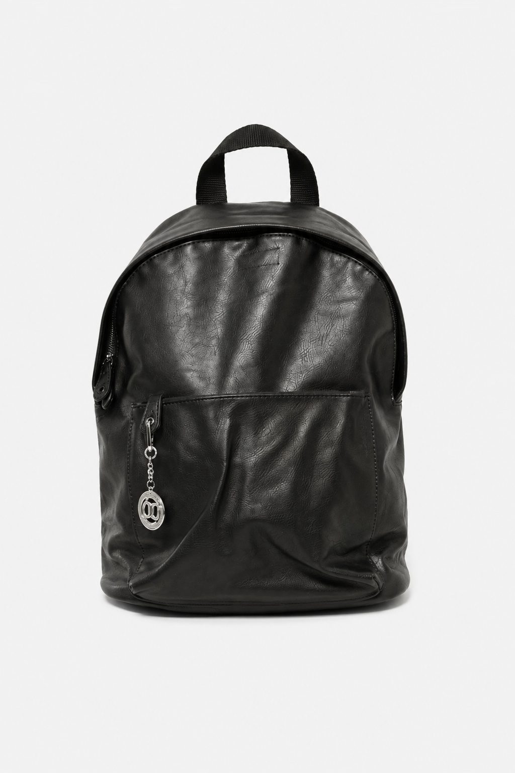 Arianna Women's Backpack in Black Eco-Leather with Laptop Compartments and Zip Pockets